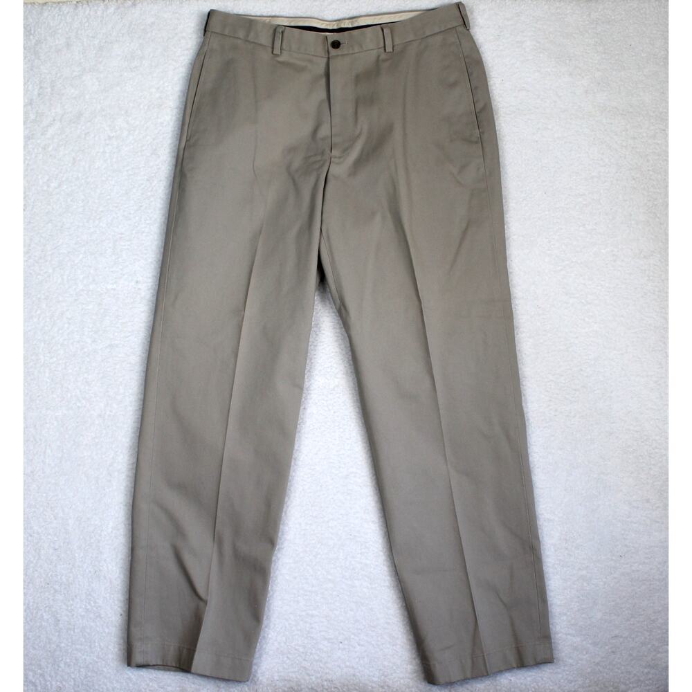 Brooks Brothers Advantage Chino Mens 36 x 32 Hudson Pants Khaki Cotton Office